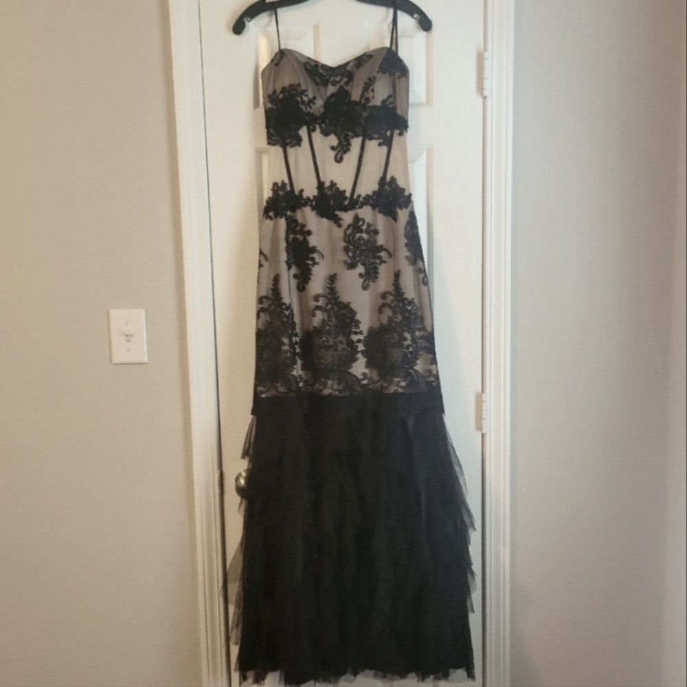 Black & Nude Prom Dress